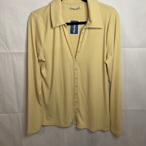 Abercrombie & Fitch Light Yellow Collared Shirt